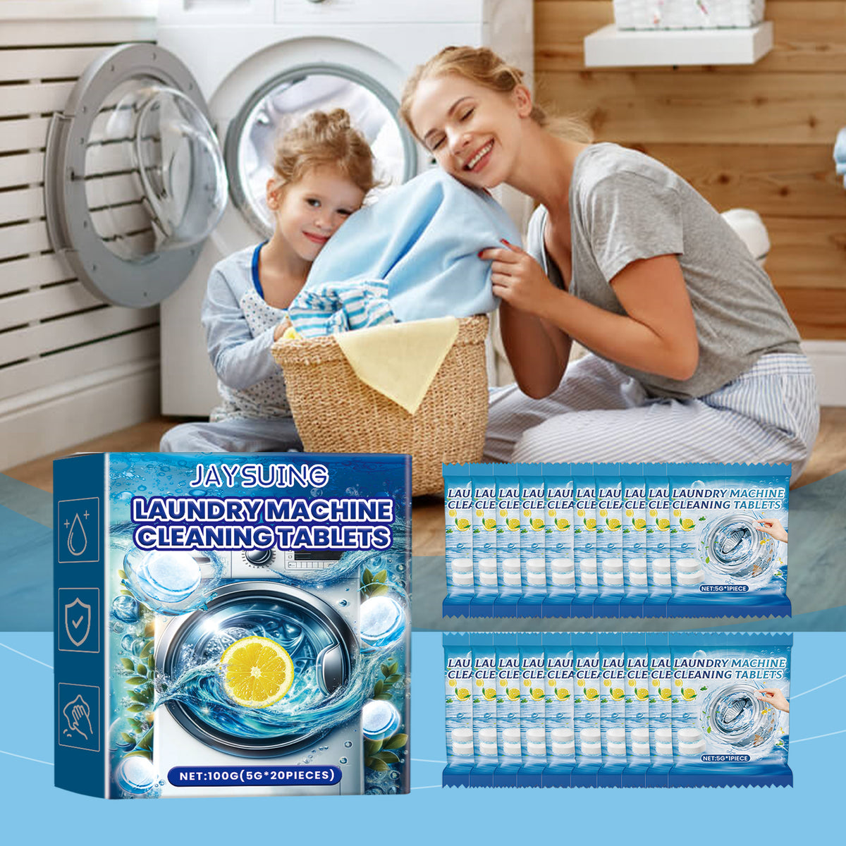 Washing Machine Cleaner Tablets For Fresh Odor Control