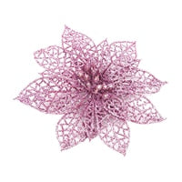 Sparkling Poinsettia Christmas Tree Ornaments Collection