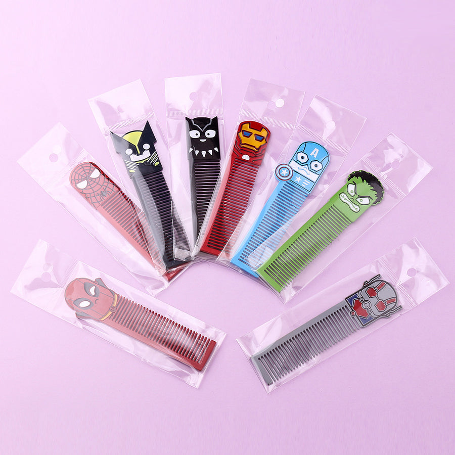 Marvel Character Combs Set — 8 Superhero Hair Accessories