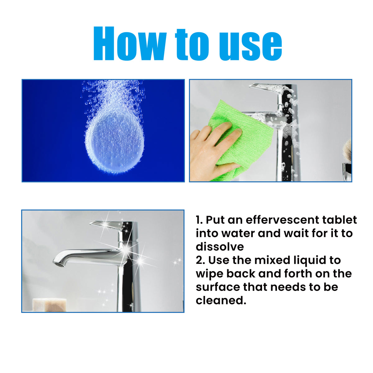 Bathroom Cleaning Tablets for No-Scrub Surface Shine