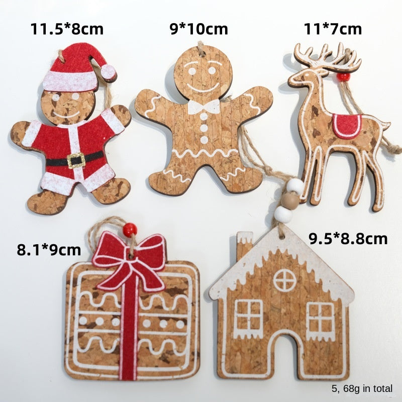 Rustic Wood Christmas Ornament Set of 4 Farmhouse Tree Decor