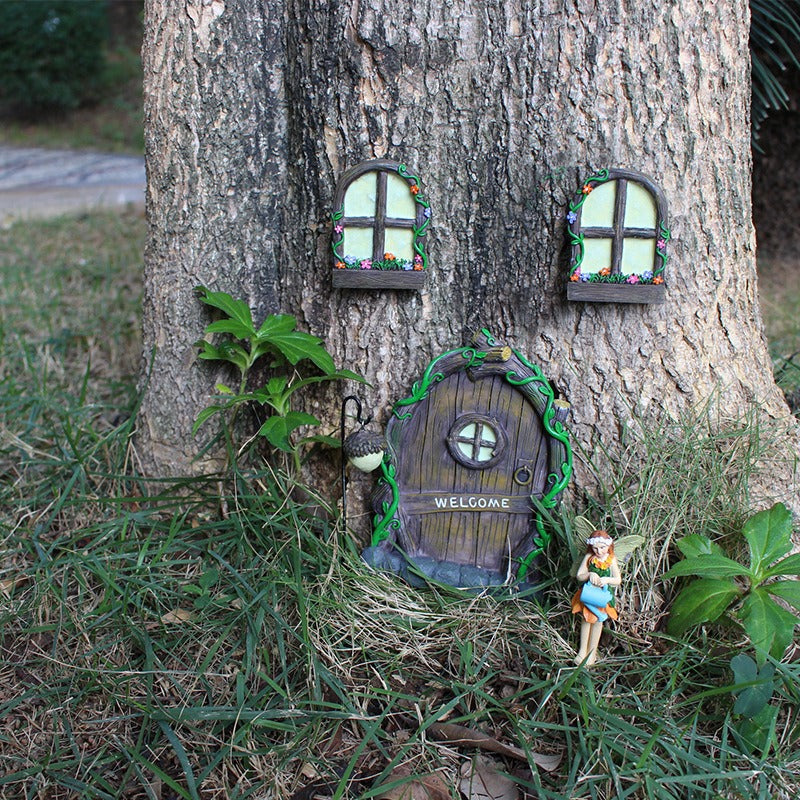Glow-in-the-Dark Fairy Door for Trees and Garden Decor