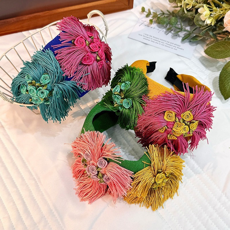Handmade Fabric Flower Statement Headband, Oversized Bloom