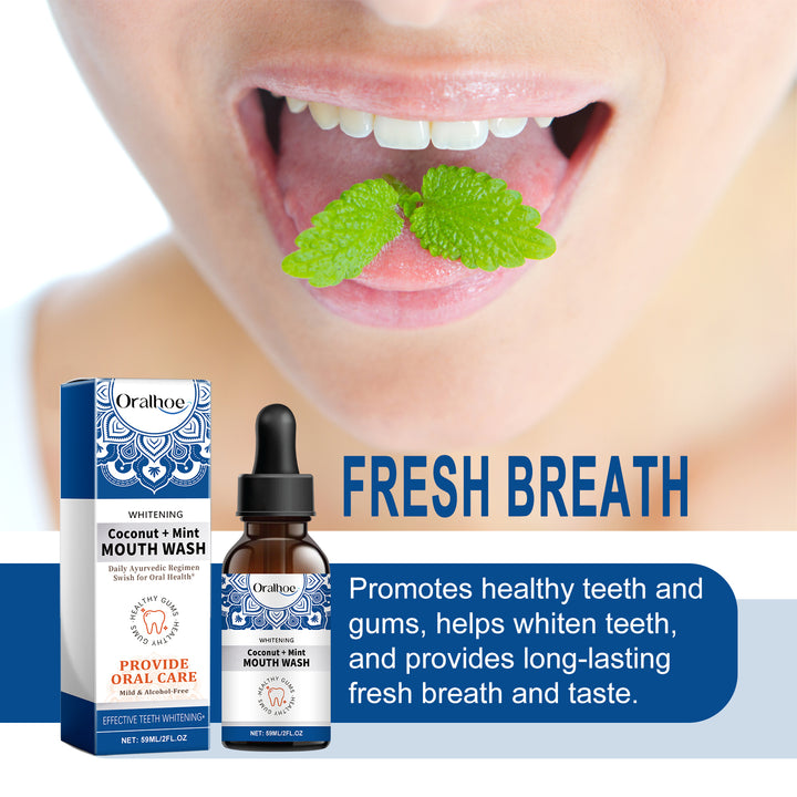 Coconut Mint Mouth Wash for Whiter Teeth & Fresh Breath