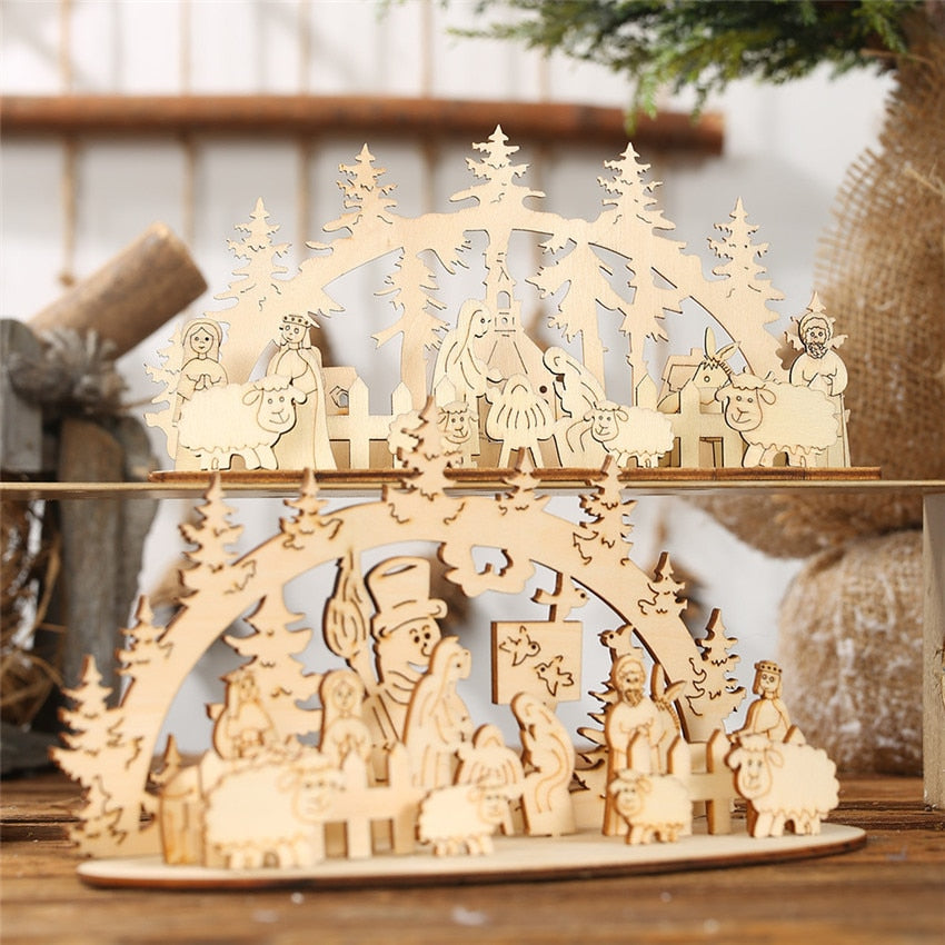 DIY Wooden Christmas Nativity Display Decoration Kit