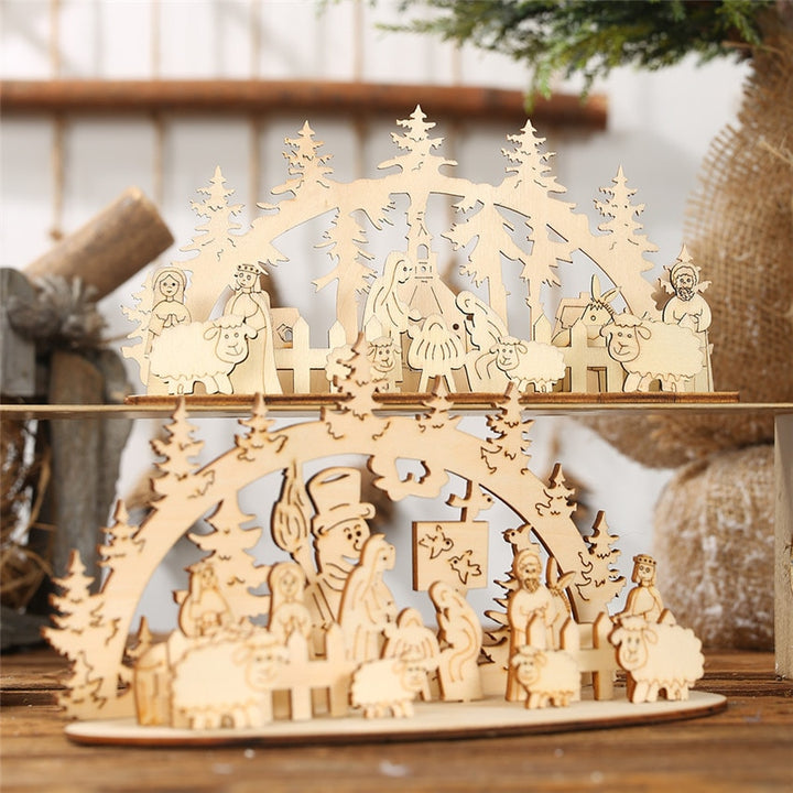 DIY Wooden Christmas Nativity Display Decoration Kit