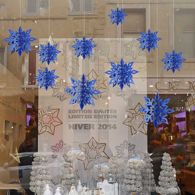 3D Hanging Snowflake Decorations for Winter Parties