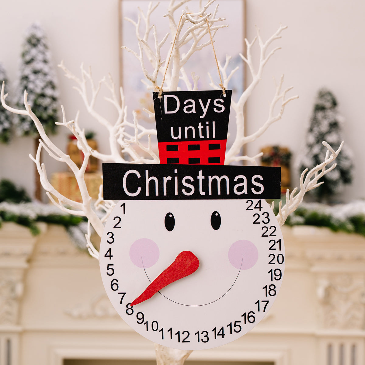 Christmas Countdown Calendar Set - Santa & Snowman Decor