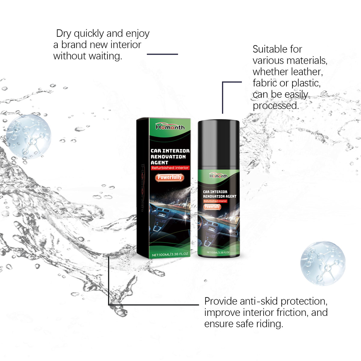 Automotive Interior Cleaner & Protector Spray, 100ml