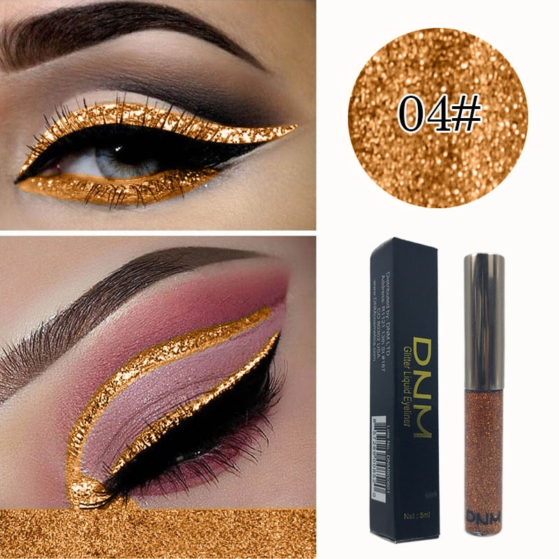 Metallic Liquid Eyeliner for Sparkling 16-Color Looks