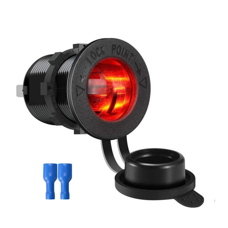 Cigarette Lighter Socket Adapter 12V-24V Waterproof