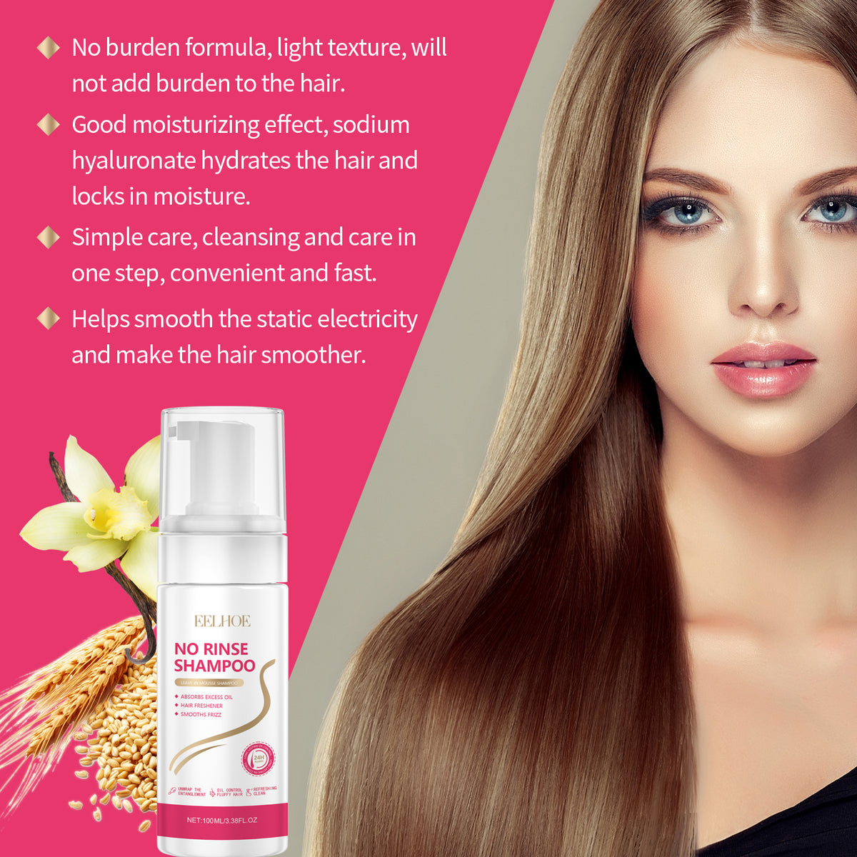 Waterless Shampoo Mousse for Fresh, Voluminous Hair