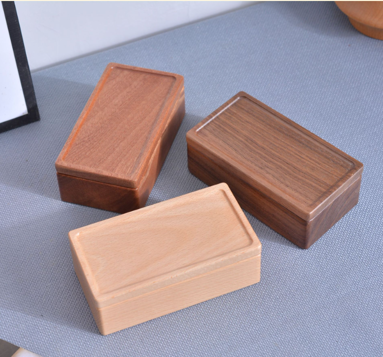 Solid Wood Jewelry Box for Earrings, Necklaces & Rings