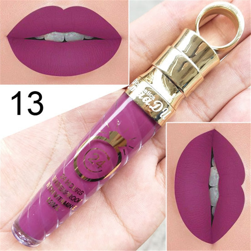 Waterproof Matte Lip Gloss - 20 Long-Lasting Shades