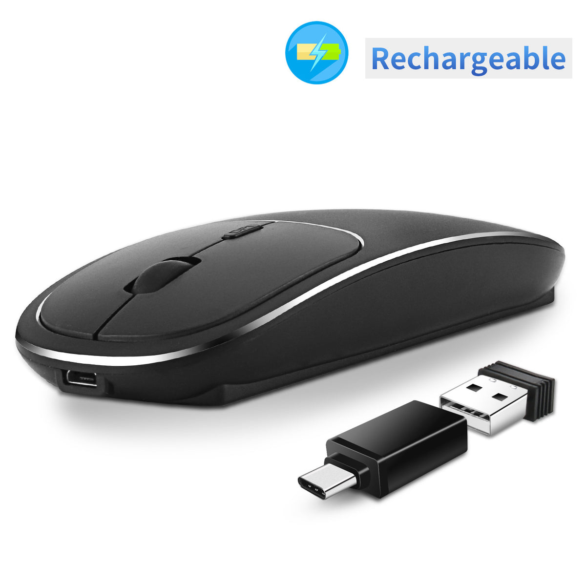 Silent Rechargeable Wireless Mouse for Quiet Desks