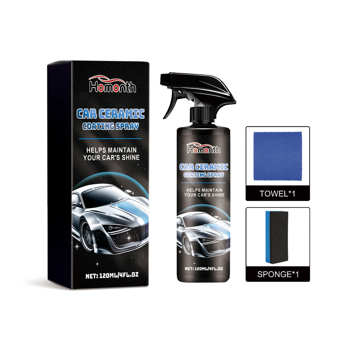 Ceramic Coating Spray Kit for Car Paint Shine & Protection