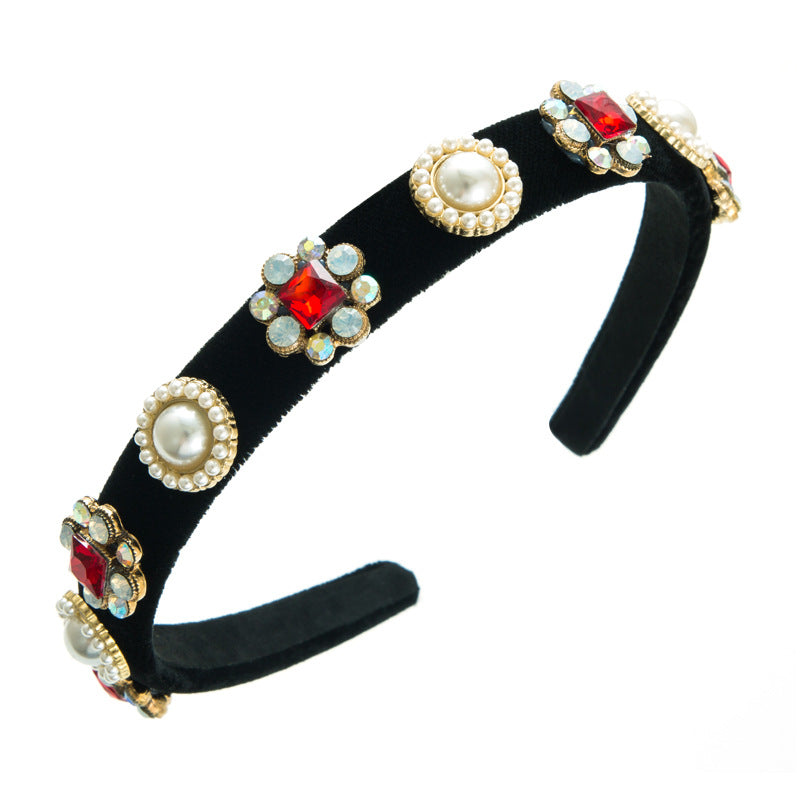 Velvet Jeweled Headband For Instant Regal Evening Style