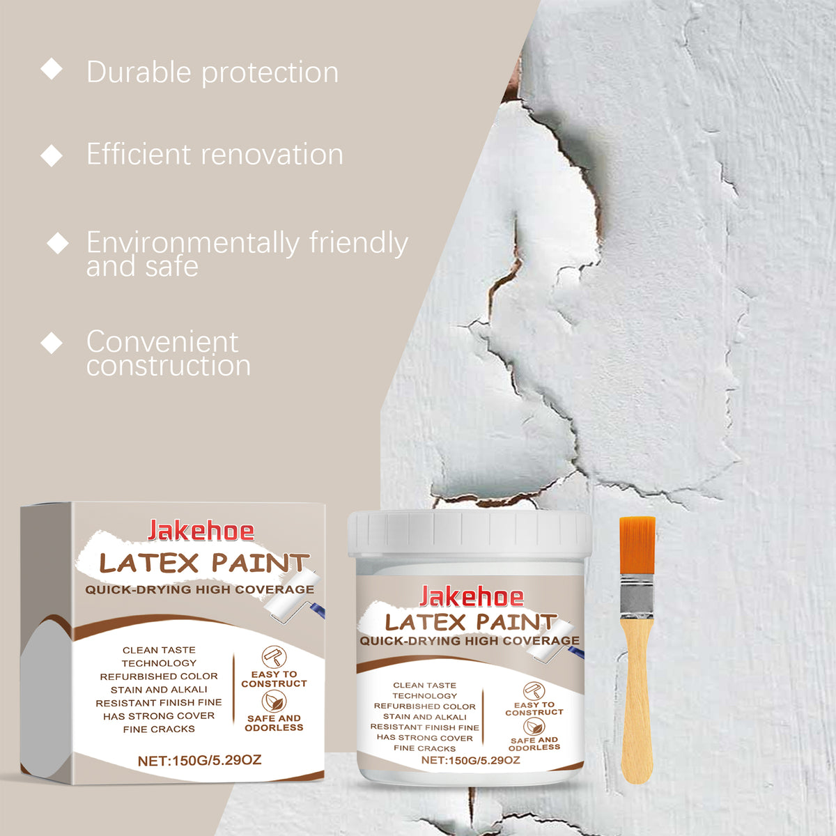 Latex Wall Paint for Quick, High-Coverage Stain Repair