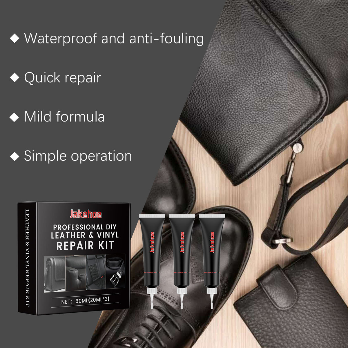 Leather Repair Kit for Sofa, Car Seats & Vinyl Surfaces