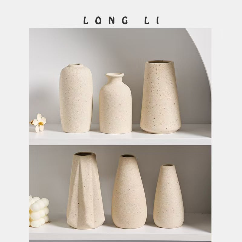 Minimalist Speckled Ceramic Vase for Dried Flowers
