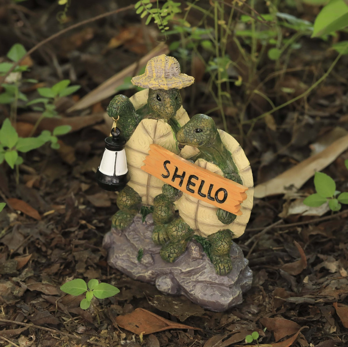 Turtle Couple Garden Statue, Resin Outdoor Decor