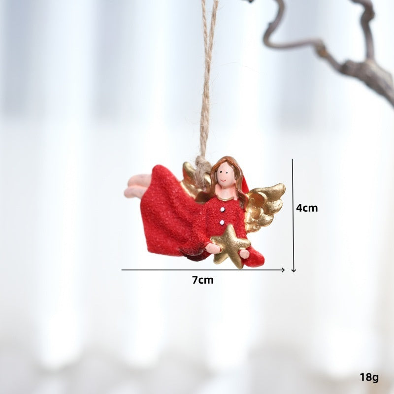 Red Angel Christmas Ornament For Festive Tree Charm