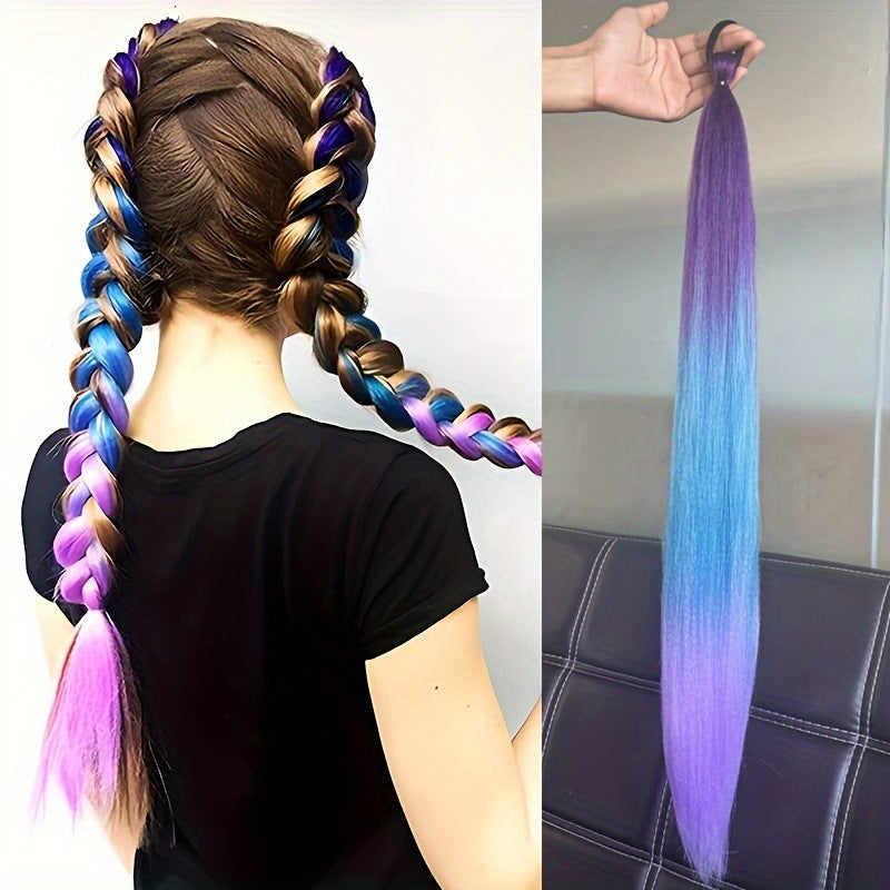 Colorful Ponytail Hair Extensions — Instant Braid Makeover