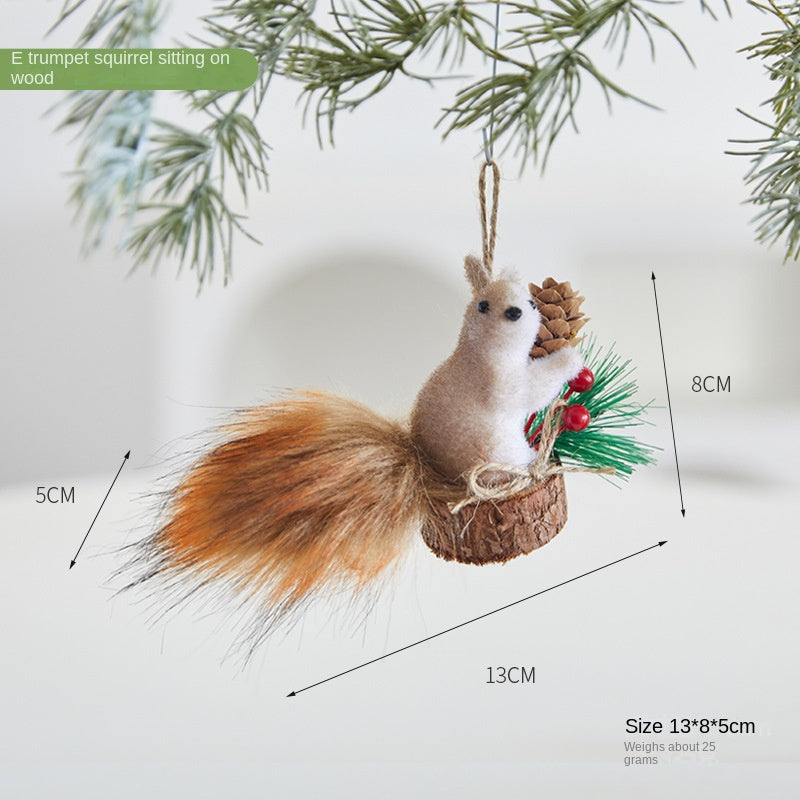 Christmas Squirrel Ornaments for Woodland Tree Character