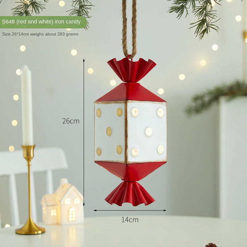 Candy-Shaped Iron Christmas Ornaments, 3-Piece Set