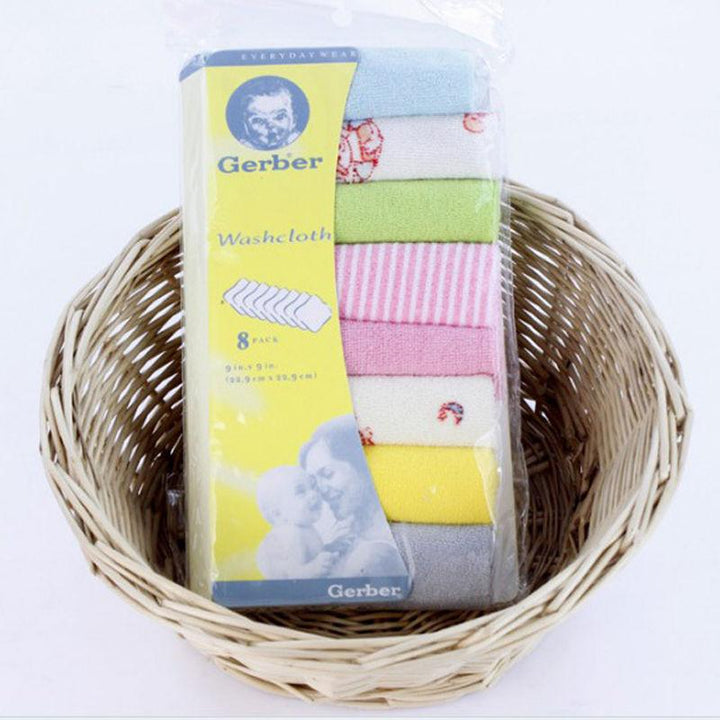 Baby Washcloths 8-Pack Soft Cotton Newborn Wipes