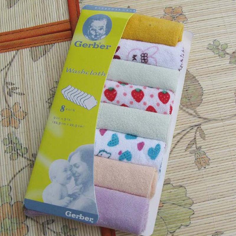 Baby Washcloths 8-Pack Soft Cotton Newborn Wipes