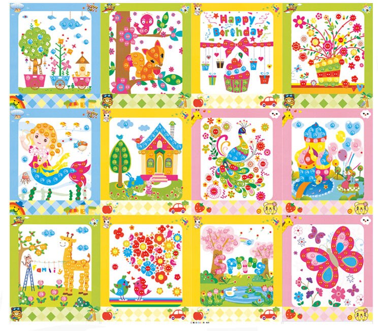 Kids Button Sticker Craft Kit for Creative Screen-Free Play