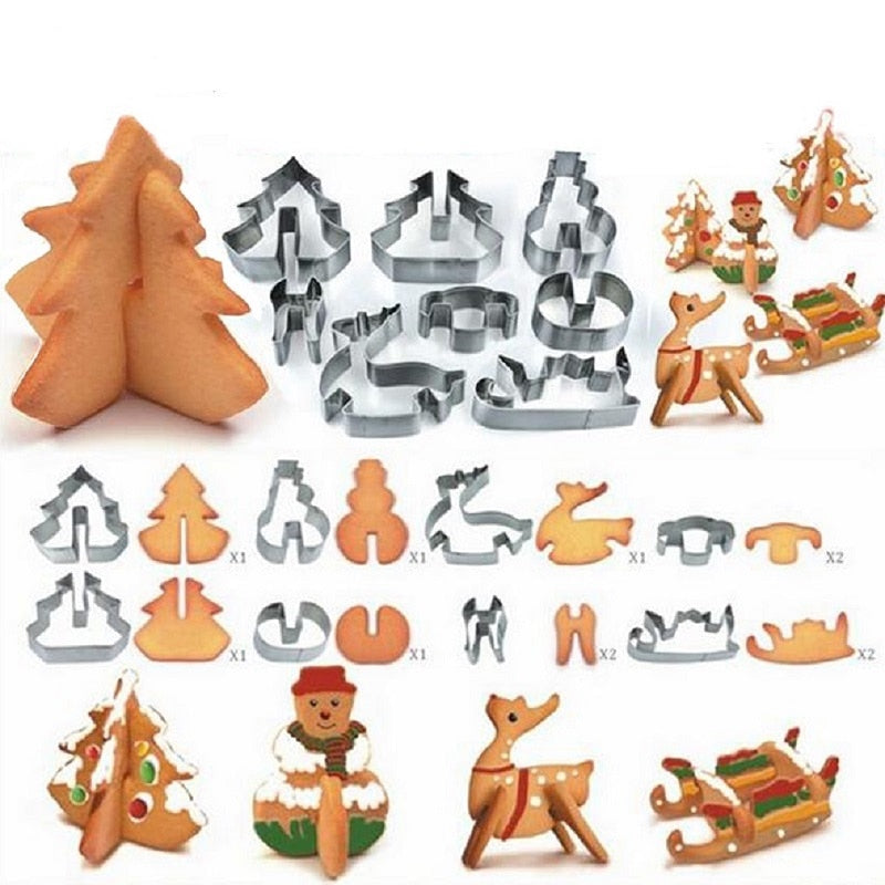 Stainless Steel Christmas Cookie Cutters Set of 8