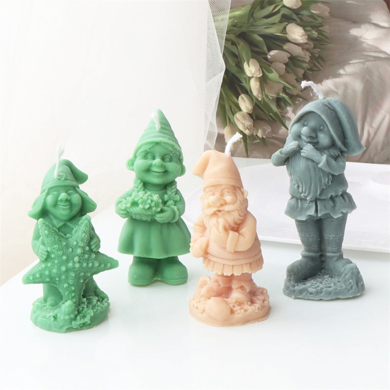 Christmas Gnome Candle Molds Set of 9 Silicone