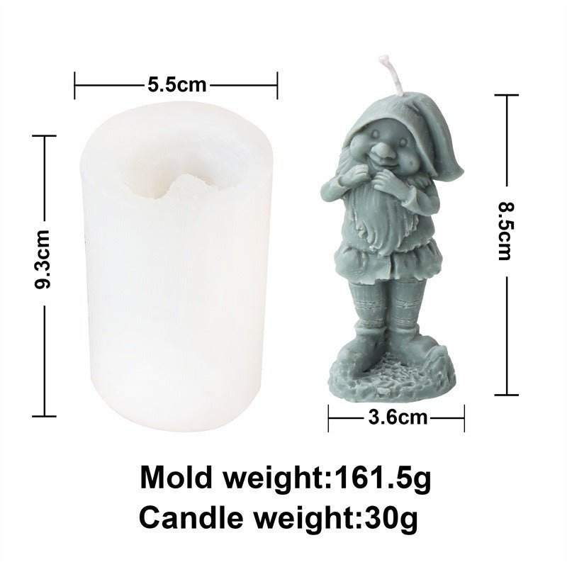 Christmas Gnome Candle Molds Set of 9 Silicone