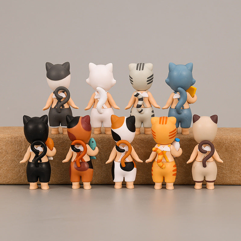 Cat Dolls Set: 9 Cute Anime Figures for Play & Display
