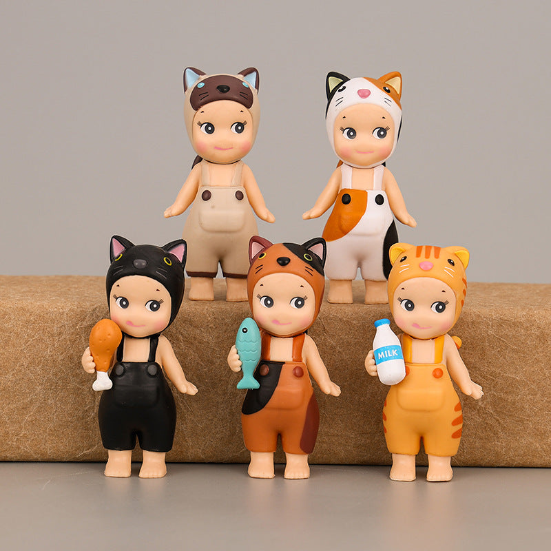 Cat Dolls Set: 9 Cute Anime Figures for Play & Display