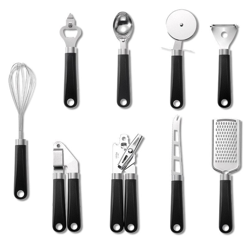 9-Piece Stainless Kitchen Utensil Set, Mint Handles