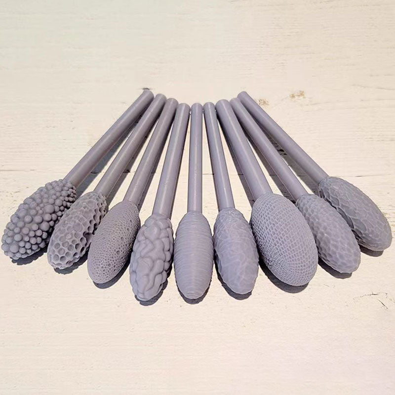 9-Piece Clay Texture Rollers Set for Embossed Patterns