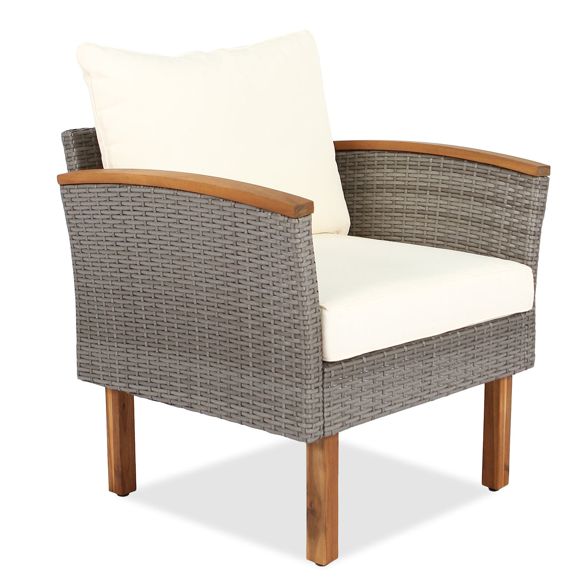 Patio Rattan Sofa Set with Washable Cushions, 9 Pieces