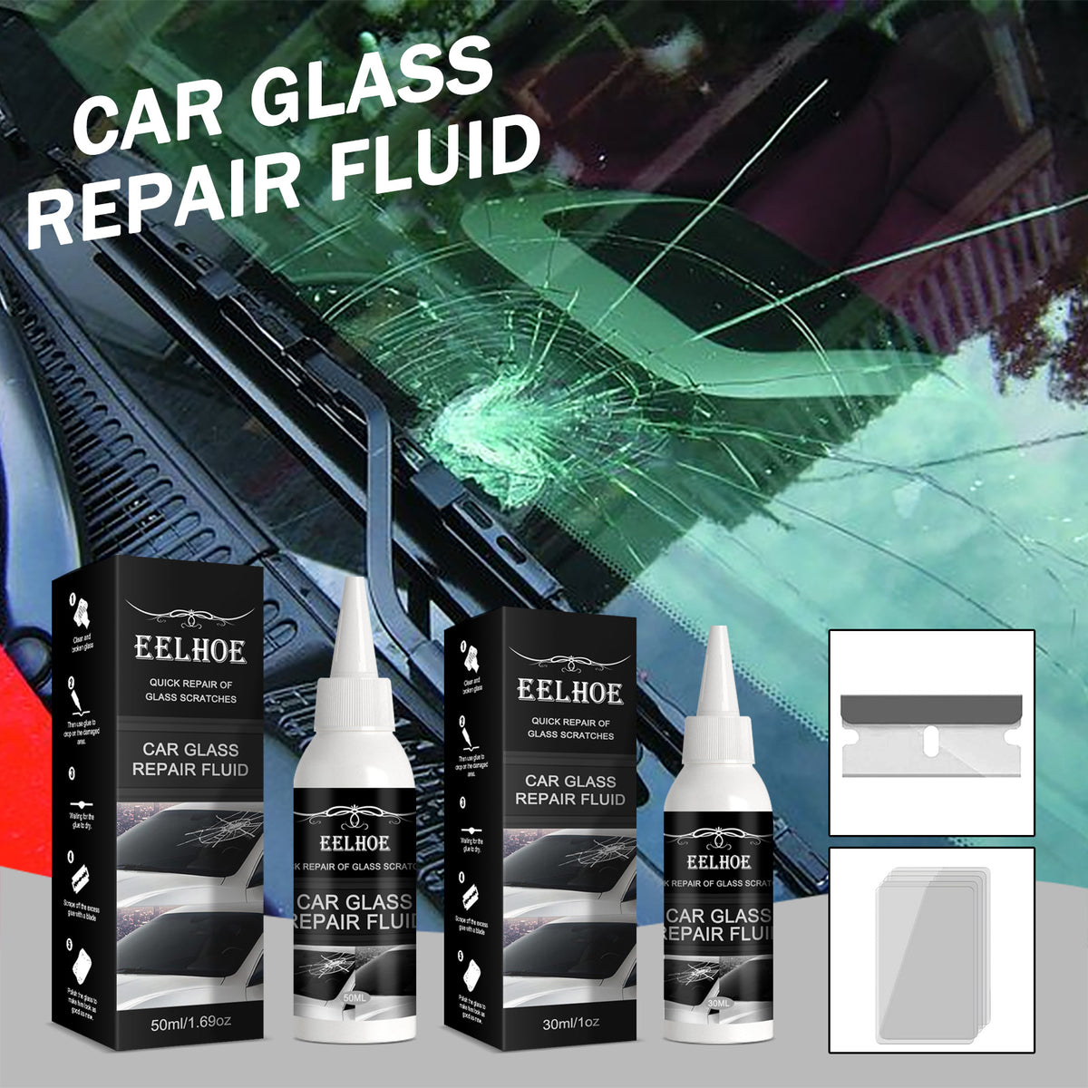 Windshield Crack Repair Adhesive for DIY Glass Fixes