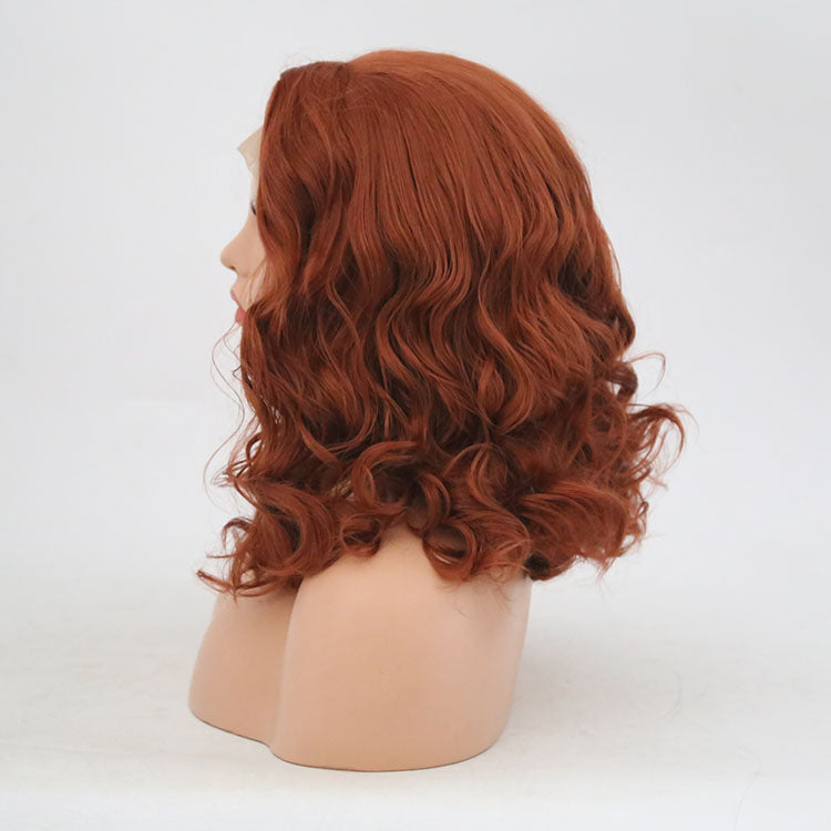 Auburn Curly Bob Wig With Natural-Looking Lace Front