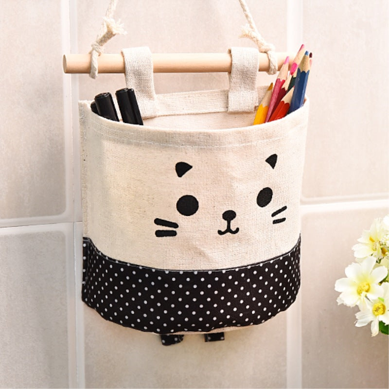 Hanging Storage Bag with Cat Print for Small Items