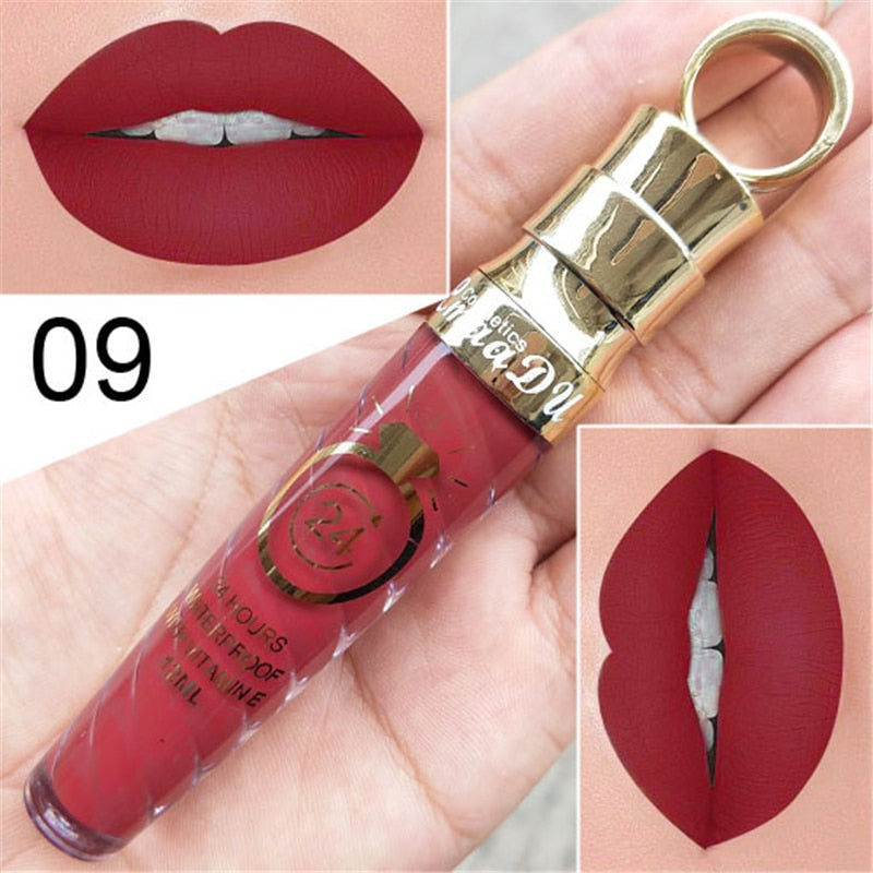 Waterproof Matte Lip Gloss - 20 Long-Lasting Shades