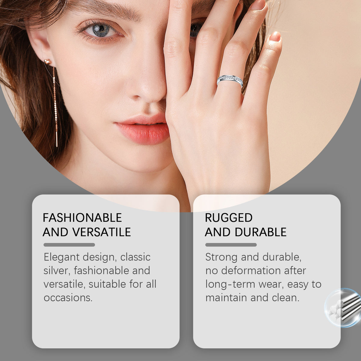 Silver Dot Diamond Ring for Comfortable Daily Wear