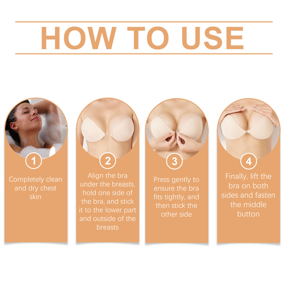 Invisible Adhesive Bra Cups for Strapless Breast Lift