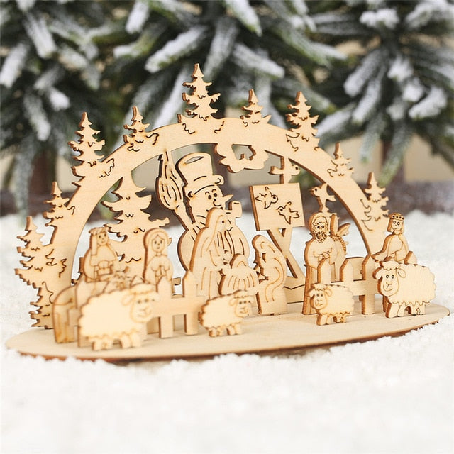 DIY Wooden Christmas Nativity Display Decoration Kit