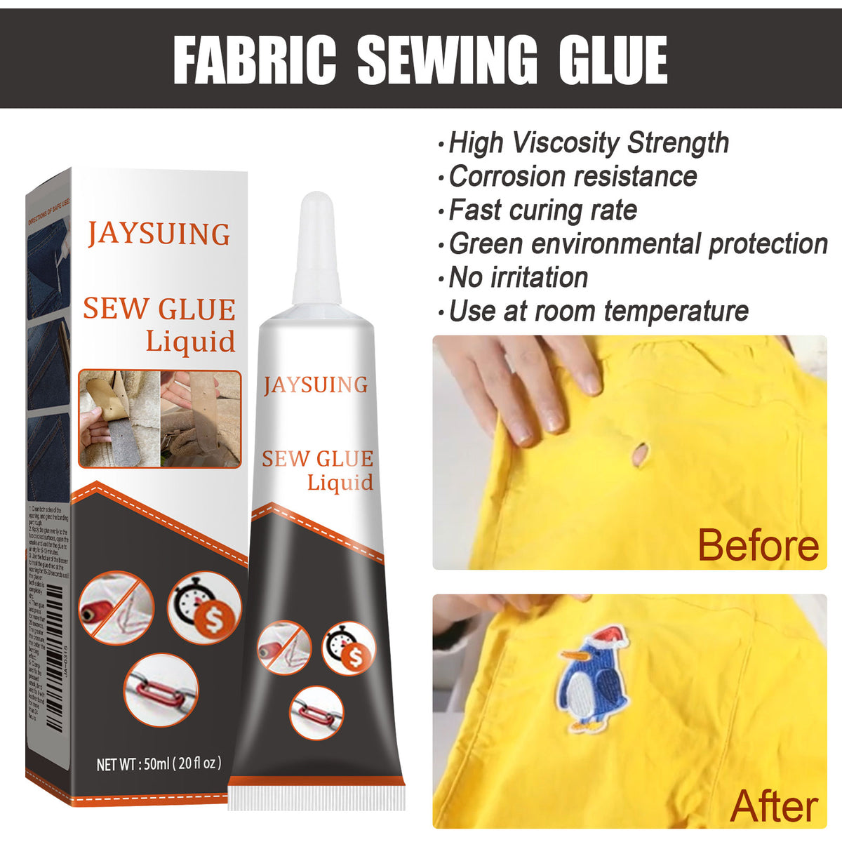 Fabric Glue for Clothing & Shoes | Fast No-Sew Repairs