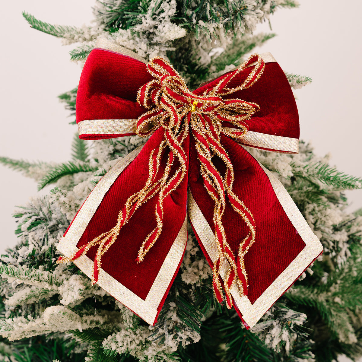 Velvet Christmas Bow for Elegant Holiday Tree Displays