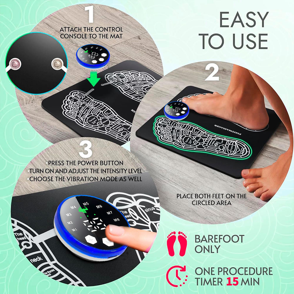 Foot Massager Mat — 8-Mode EMS Relief for Pain & Circulation